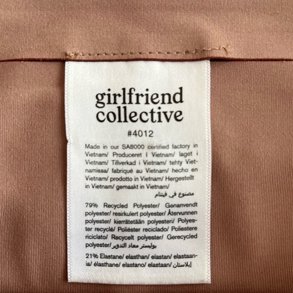 GIRLFRIEND COLLECTIVE nude Fawn Tan high waist crop leggings. Active Capri.Large - Picture 6 of 9